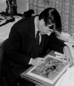 George Adamson working on his book Finding 1 to 10
Photograph © John Adamson
